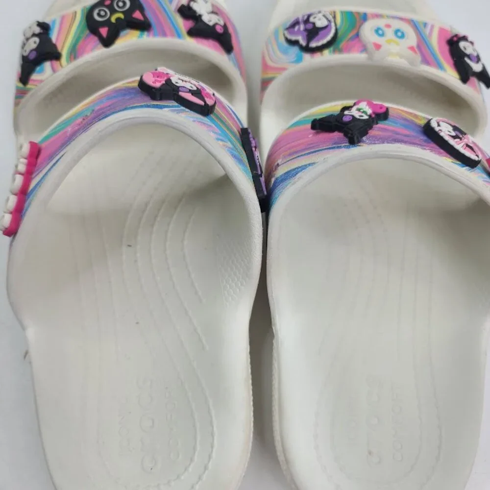 Crocs Men's Multicolor Classic Marble Meo Studs Slip-On Slide Sandal Size‎ 8